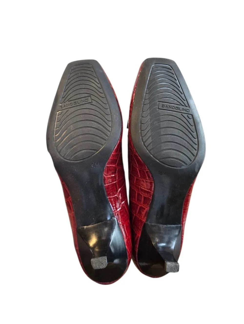 Bandolino Red Croc Embossed Patent Leather Kitten Heel Pumps 9.5
